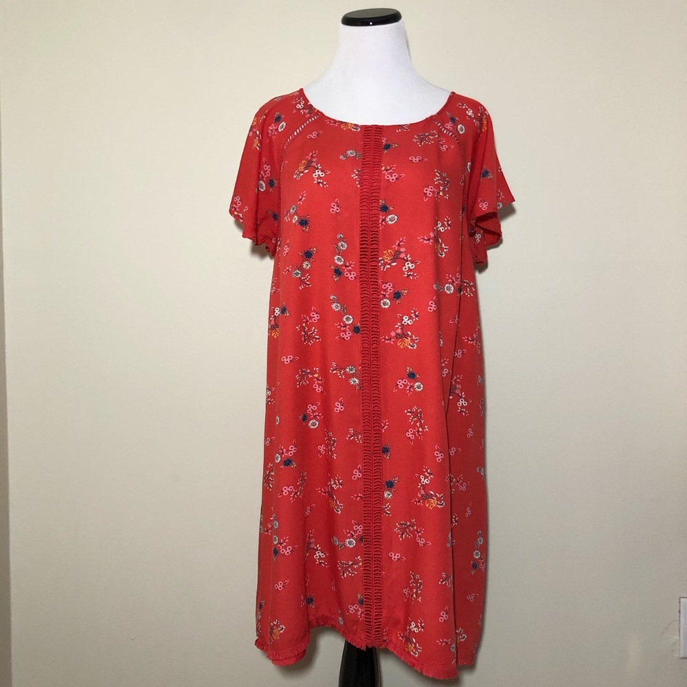 Floral Red Dress